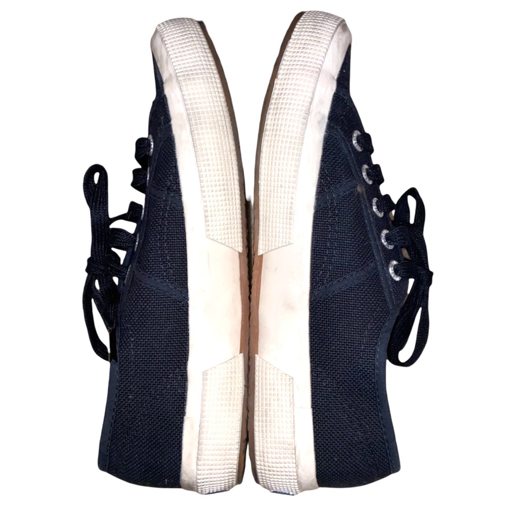SUPERGA Black Canvas Low Classic Sneakers Size 6 - Picture 5 of 15